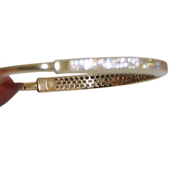 14k Solid Gold Lock Bangle Heavy Gold Bracelet 13.08 Grams - Picture 4 of 12